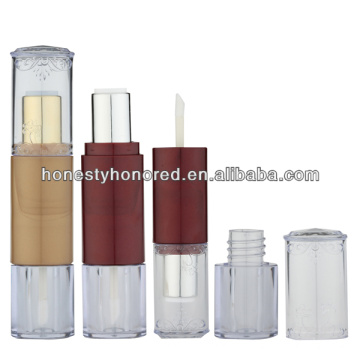 Cosmetic Double Sided Lipgloss With Lipstick Packaging Tube